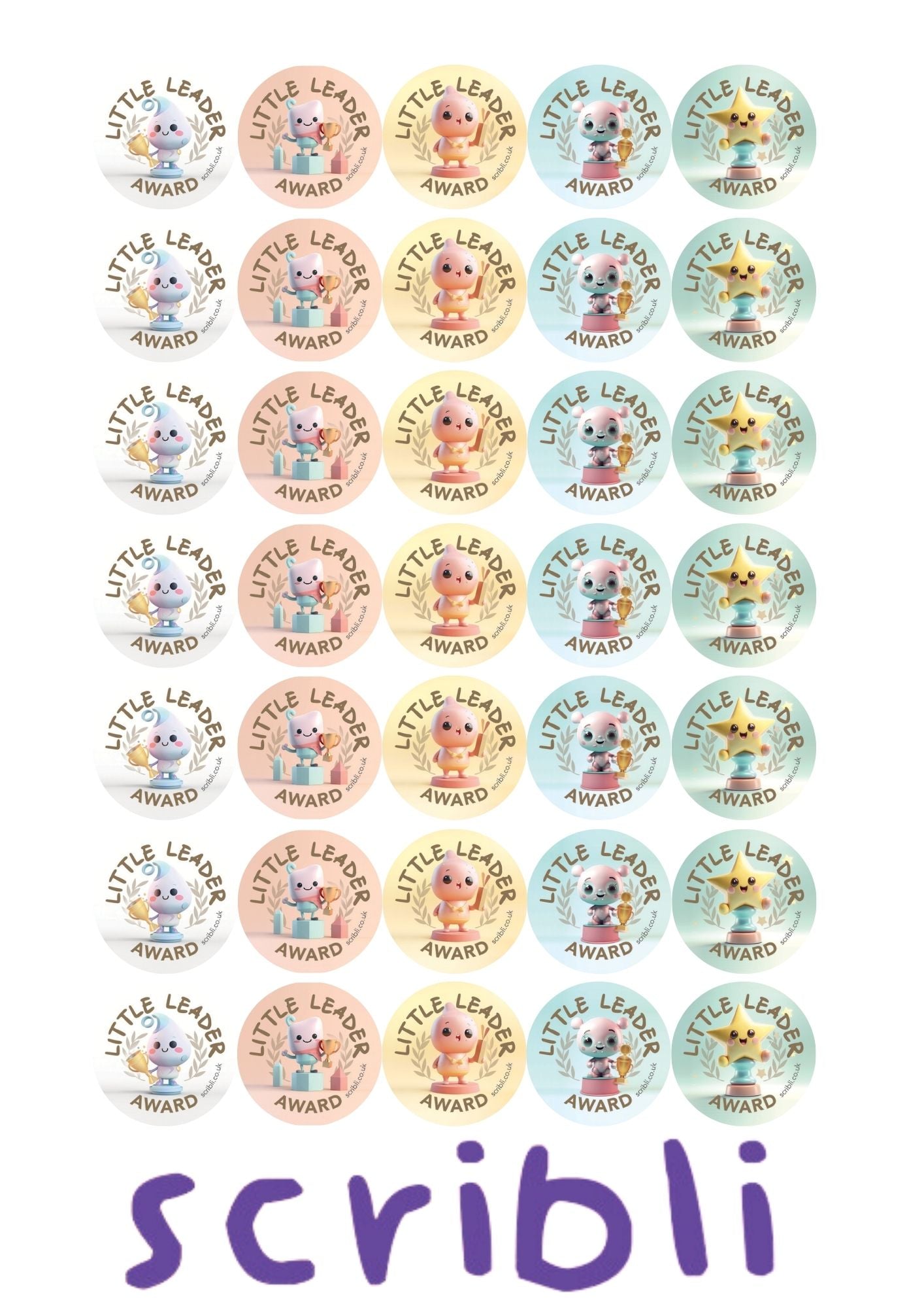 Scribli | Sticky Words: Little Leader Award Stickers