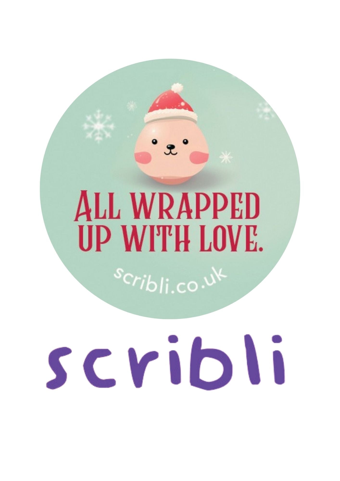 Scribli | Sticky Words: Magical Christmas 'Wrapped Up' Stickers (style 1) for Gifts, Traditional, Decor
