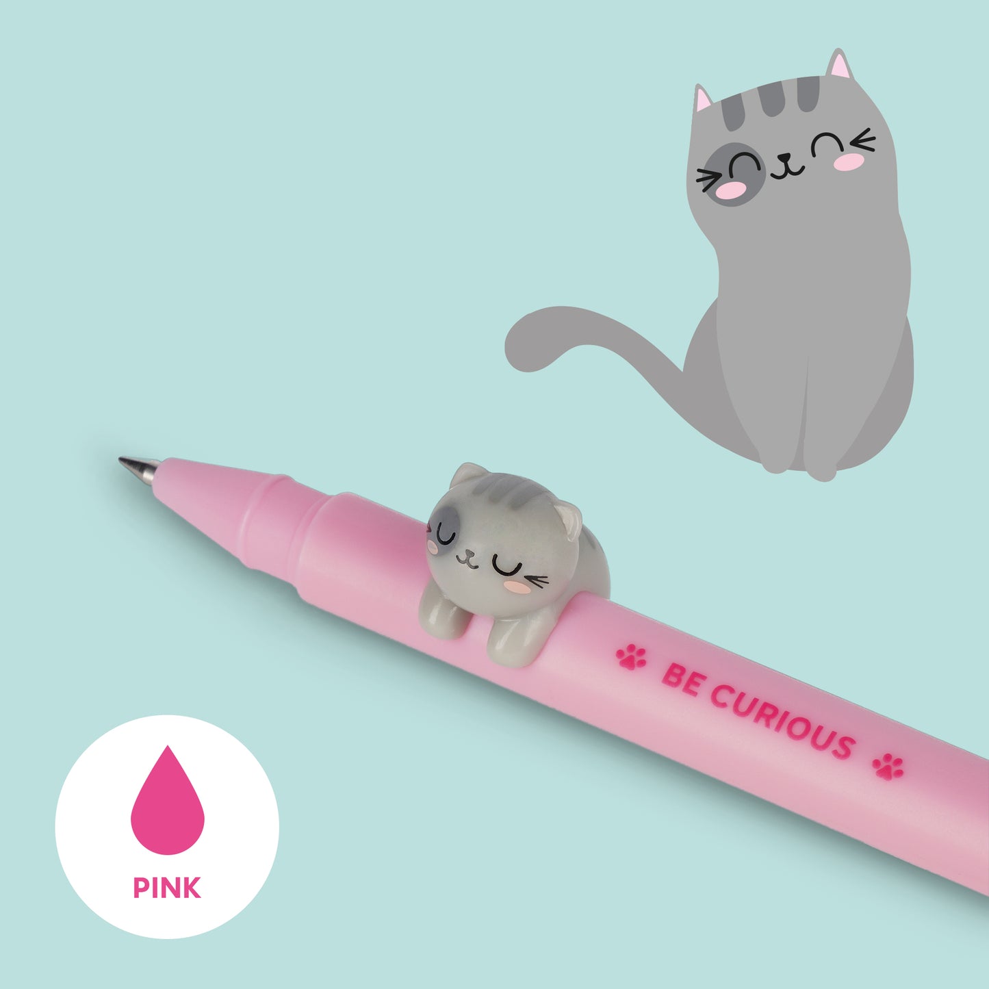 Legami | Lovely Friends Kitty Gel Pen | Pink Ink