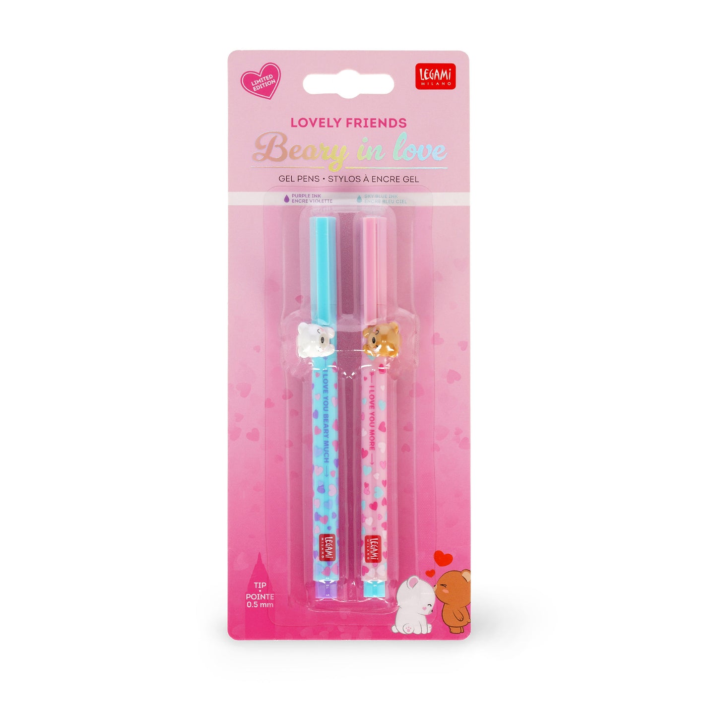Legami | Beary In Love Gel Pens | Lovely Friends Limited Edition