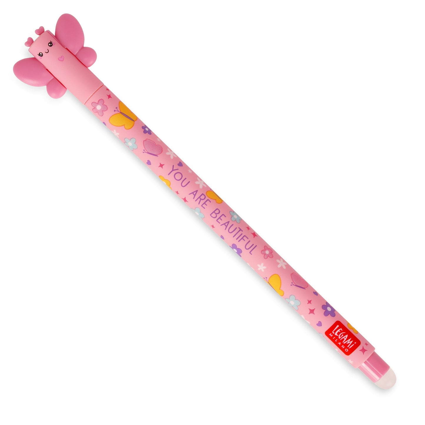 Legami | Erasable Butterfly Pen | Pink Ink