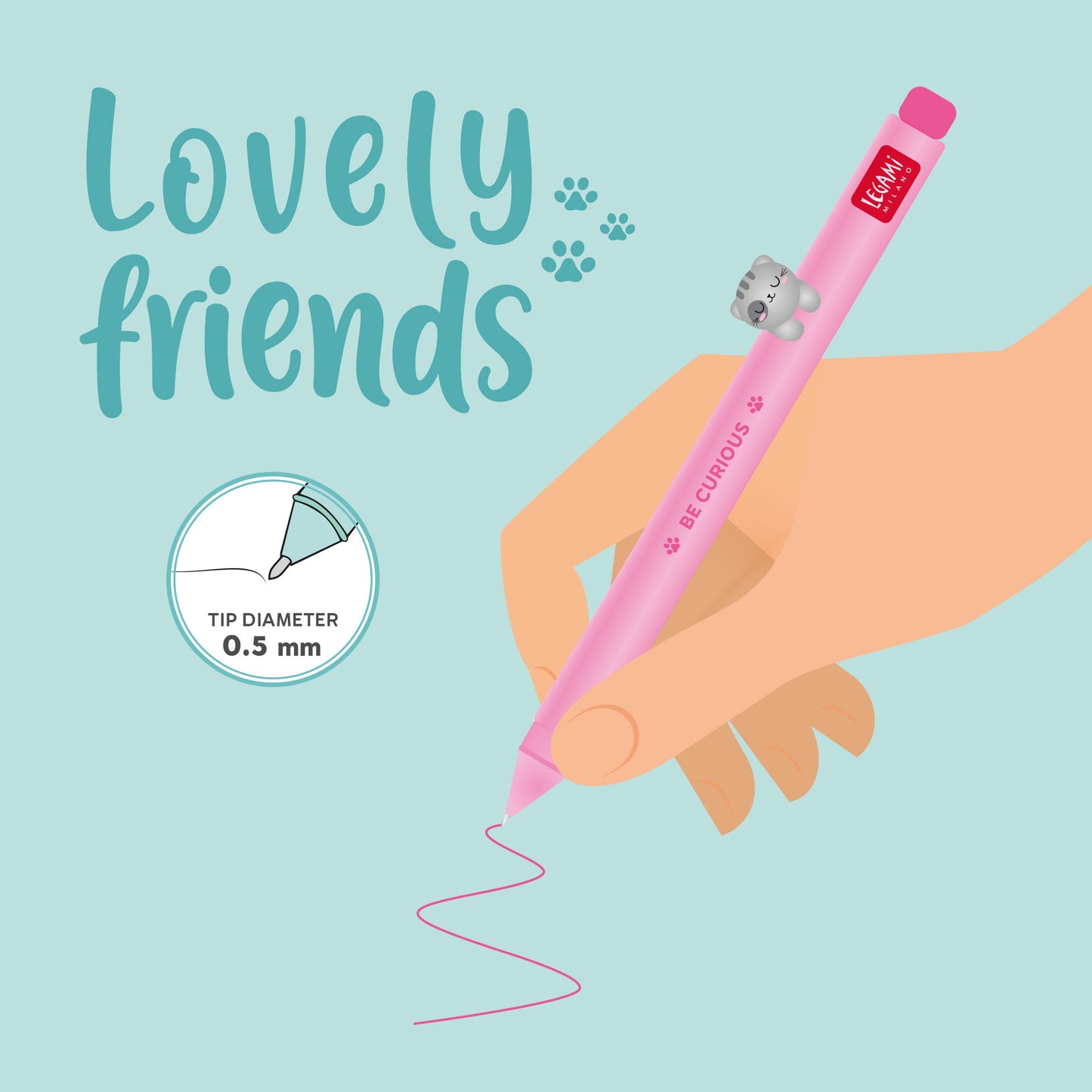 Legami | Kitty Gel Pen | Pink Ink