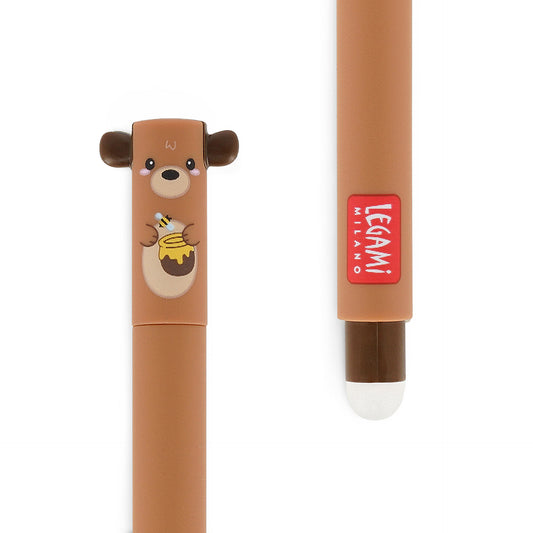 Legami | Erasable Teddy Bear Pen (with honey pot)- Red Ink