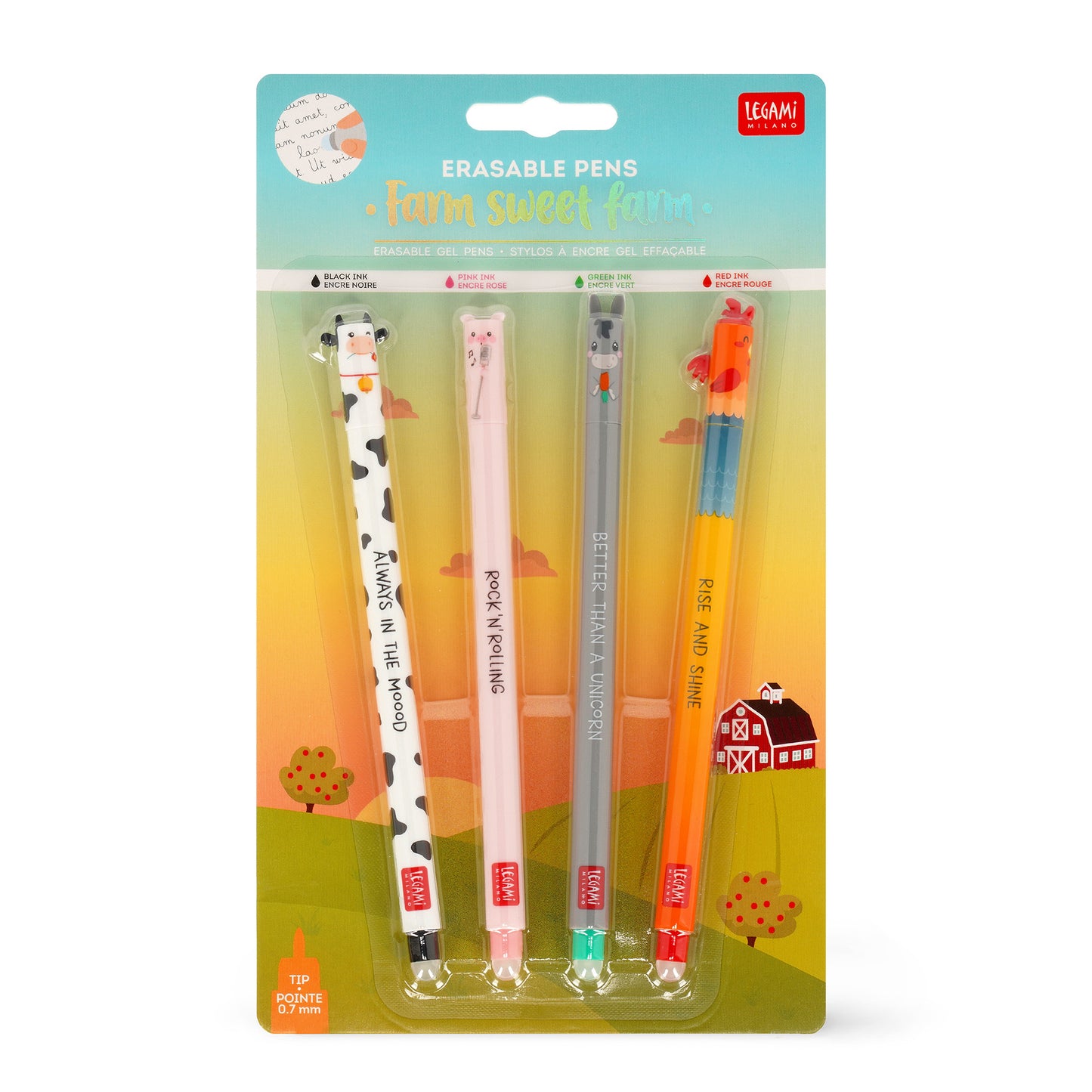 Legami | Farm Sweet Farm | Erasable Pens