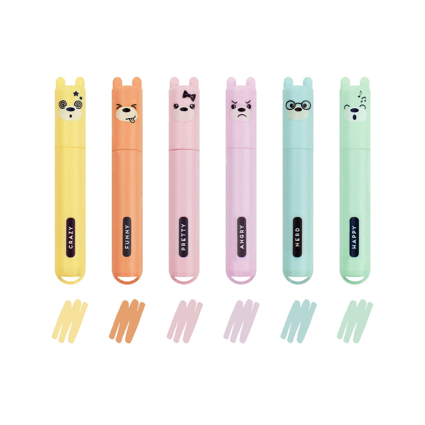 Legami | Teddy's Style | Set Of 6 Pastel Mini Highlighters